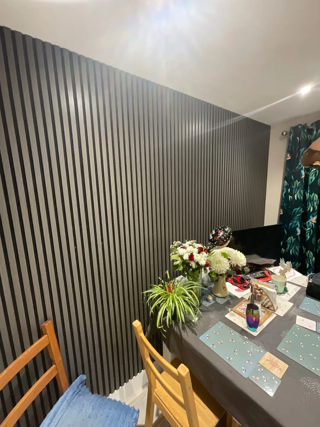 Smoked Oak wall panel customer installation